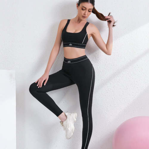 zalo5107  Women's new Pilates yoga pants Y-shaped vest with chest cushion yoga suit set clother