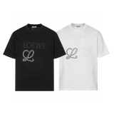 LOC42  High quality men's and women's pure cotton summer short sleeved T-shirt embroidered clothing