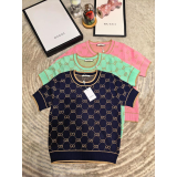 GUC16 New women's summer T-shirt knitted ice silk fabric clothes