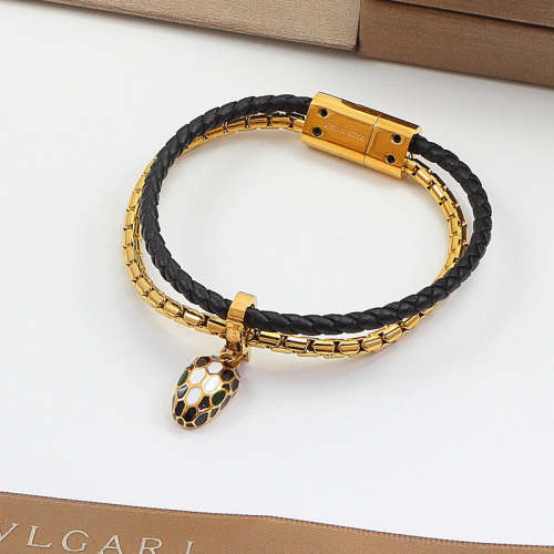 BVB41 Serpenti Forever series leather snake head bracelet jewelry for women