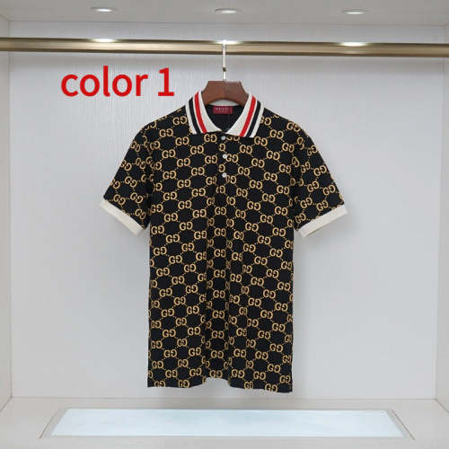 GUC18 New men's summer short sleeved shirt with polo collar clothing