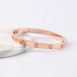 CAB61 Fifth Generation Screwdriver Bracelet 10 Diamond Full Titanium Steel 18K Gold Color Couple Bracelet 16-19cm