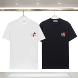 LOC46  New men's and women's summer pure cotton tops with T embroidery clothing