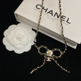 CHN119  Women's new gold double C leather chain bow waist chain/sweater chain jewelry
