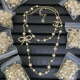 CHN118  Women's Bow Double C Pearl Sweater Chain Jewelry