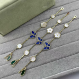 VAB101 Butterfly bracelet, high-end flower and green leaf necklace jewelry ring