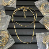 CHN106  New 14 flower snake bone double C sweater chain necklace jewelry