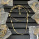 CHN106  New 14 flower snake bone double C sweater chain necklace jewelry