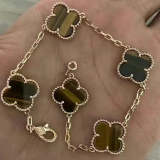 VAB100 Natural Stone 4 Flower Bracelet Premium Jewelry No packaging AAAAA quality
