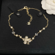 CHN105 Women's new four leaf clover crystal diamond necklace jewelry