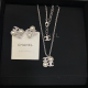 CHN103  Women's New Fashion Pearl Double C Earnail Necklace Set Jewelry