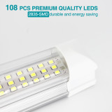2Pcs 108 LED Car Interior White Strip Light