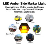 4x LED Side Marker Light Lamps for Trailer Van Caravan Truck Lorry Car Universal