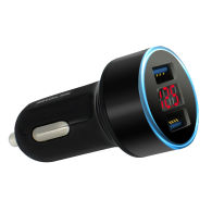 Car Cigarette Charger Socket USB 3.1A Dual Ports Digital LED Light Fast Charging 