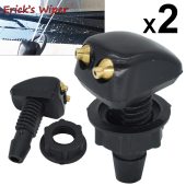2x Universal Front Windshield Washer Wiper Nozzle Sprayer Sprinkler Water Spout Outlet For Toyota Mazda Hyundai