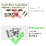3pcs For VW Caddy Map Reading Light PREMIUM Upgrade 3030 SMD LED Lamp Bulbs Car