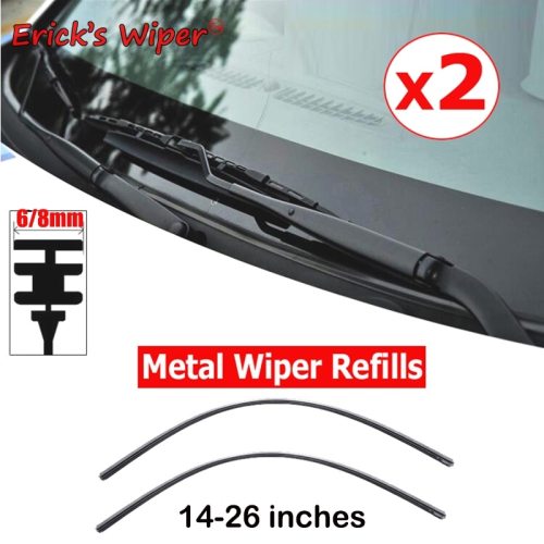 2pcs 26" 6mm Universal Car Auto Rubber Frameless Windshield Wiper Blade Refill