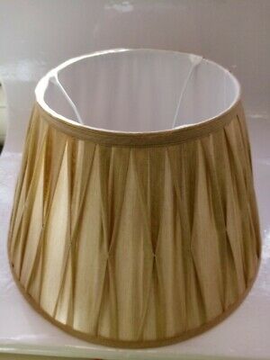 Vintage Style Pleated Golden Brown Colored Light Shade 41 CM Diameter #NG