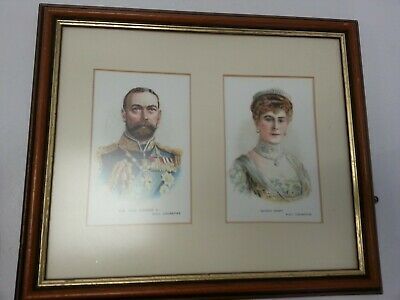 Framed Original H. M. King George V & Queen Mary B.D.V. Cigarette Cards #509