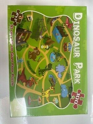 Kids Floor Puzzle Dina Park 100 Piece Dinosaur World Jigsaw Puzzle 38 L x 27 W