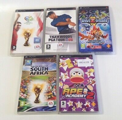 Bundle x5 Sony PSP Games 2010 World Cup South Africa Ape Academy 2 Invizimals