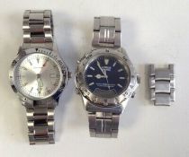 x2 Mens Stainless Steel Wrist Watches Sekonda + Lorus Sports Spares Repairs #509