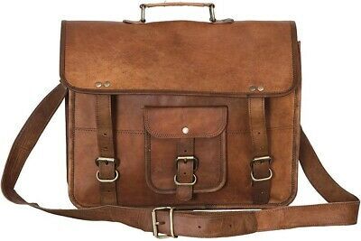 Mens Genuine Vintage Leather Satchel Messenger Man HandBag Laptop Briefcase Bag