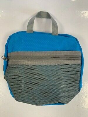 Blue Packable Compact Travel Hiking Walking Backpack Zipped Bag Blue Fold Out
