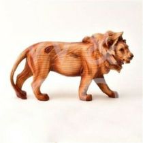 Naturecraft Wood Effect Resin Prowling Lion Statue Sculpture Decor Gift #NG