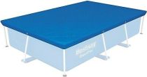 Bestway 58105-19 Flowclear Swimming Cover for Rectangular Steel Pro Pools Blue