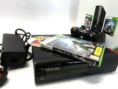 Microsoft Xbox 360 250GB Console  1 Controller,  Leads, Headphones & 2 Games