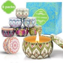 Scented Candles, Aromatherapy Candles Gift Package Natural Soy Wax Portable