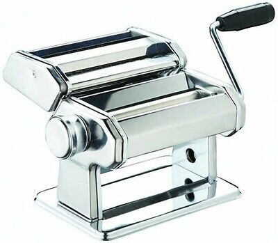 Mister Chef Deluxe Double Cutter Pasta Machine, Stainless Steel, Silver, 20 x 20