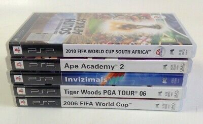 Bundle x5 Sony PSP Games 2010 World Cup South Africa Ape Academy 2 Invizimals