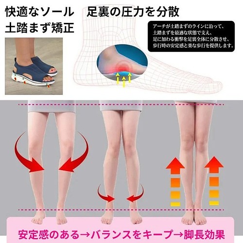日本矯正軟底飛織魚嘴沙灘凉鞋 舒適腳感 矯正扁平足