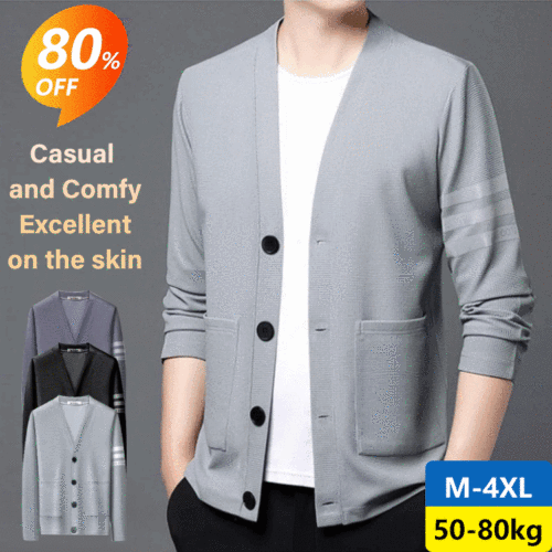Fashionable men's knitted sweater, cardigan design is fashionable and elegant. Wool material, comfortable and breathable, keep warm
