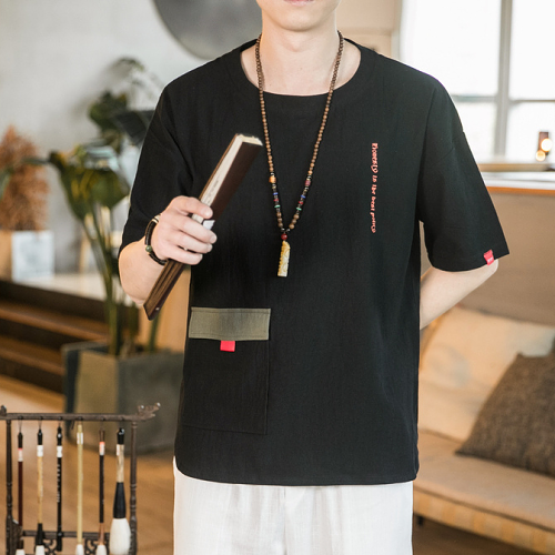 【メンズリネンシャツ】日系風男士寬鬆亞麻上衣，透氣亞麻材質~舒適好穿又帥氣！