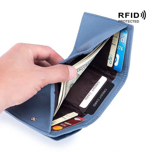 2024 New Genuine Leather RFID Blocking Card Holder Organizer Pocket Mini Wallet