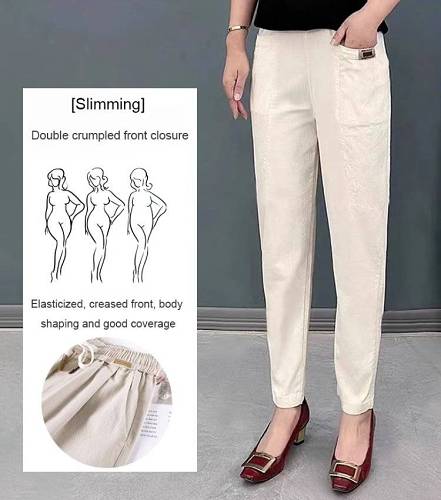 Women's Elastic Waist Cotton Pants