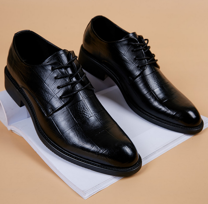 Men's leather shoes Genuine leather men's shoe top layer Cowhide men's business casual British formal wear comfortable single shoe work shoes