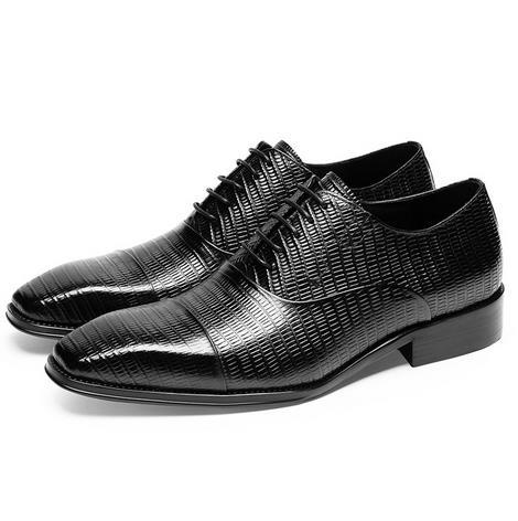Top layer cowhide men's formal attire, business handmade satin colored round head lace up genuine leather Oxford men's shoes