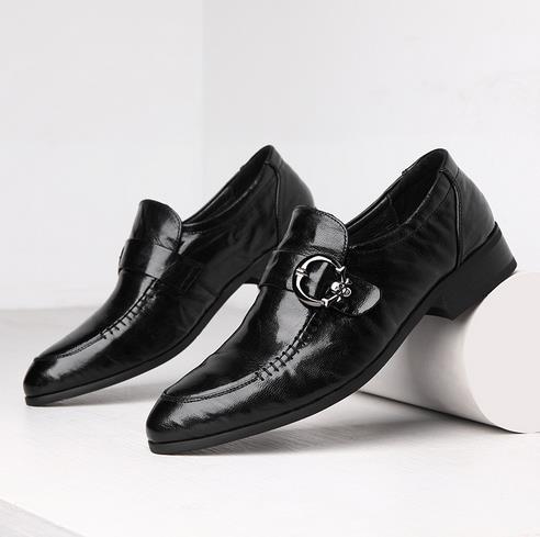 Men's genuine leather shoes, men's top layer sheepskin formal business men's shoes, toe tips, British casual shoes, work shoes