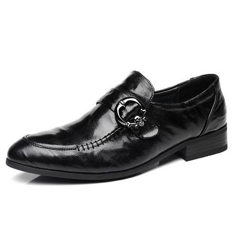 Men's genuine leather shoes, men's top layer sheepskin formal business men's shoes, toe tips, British casual shoes, work shoes