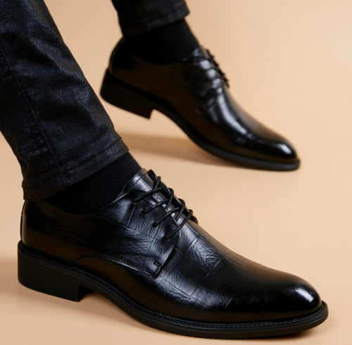 Men's leather shoes Genuine leather men's shoe top layer Cowhide men's business casual British formal wear comfortable single shoe work shoes
