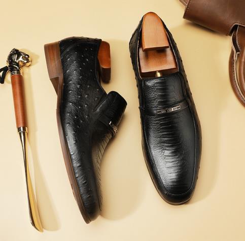 Men's formal leather shoes Classic leggings Lefu Toe layer cowhide business men's shoes