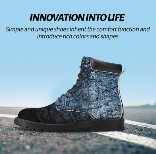 Cross border custom mid tube couple's four season work boots PU Martin boots for men British style boots, versatile leather boots