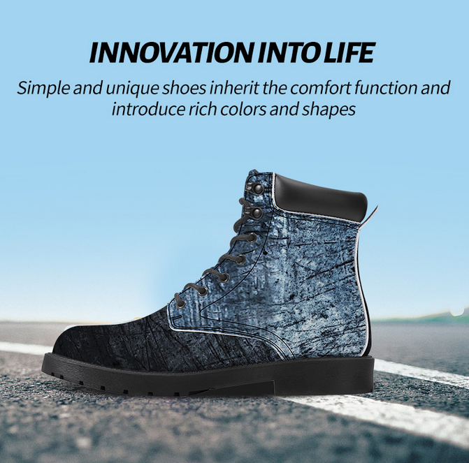 Cross border custom mid tube couple's four season work boots PU Martin boots for men British style boots, versatile leather boots