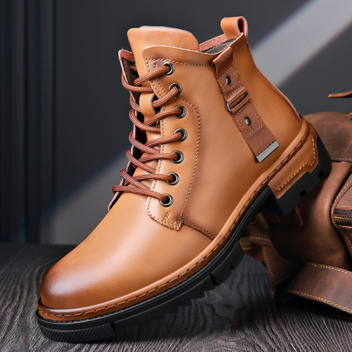 Martin Boots Men's 2023 Fashion Versatile Genuine Leather Men's High Top Leather Shoes British Yellow Leather Boots Work Clothes Men's Shoes