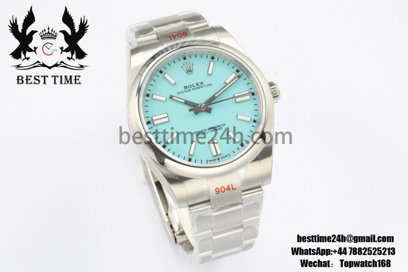 Rolex Oyster Perpetual 41mm 124300 EWF Best Edition Tiffany Blue Dial on SS Bracelet A3230