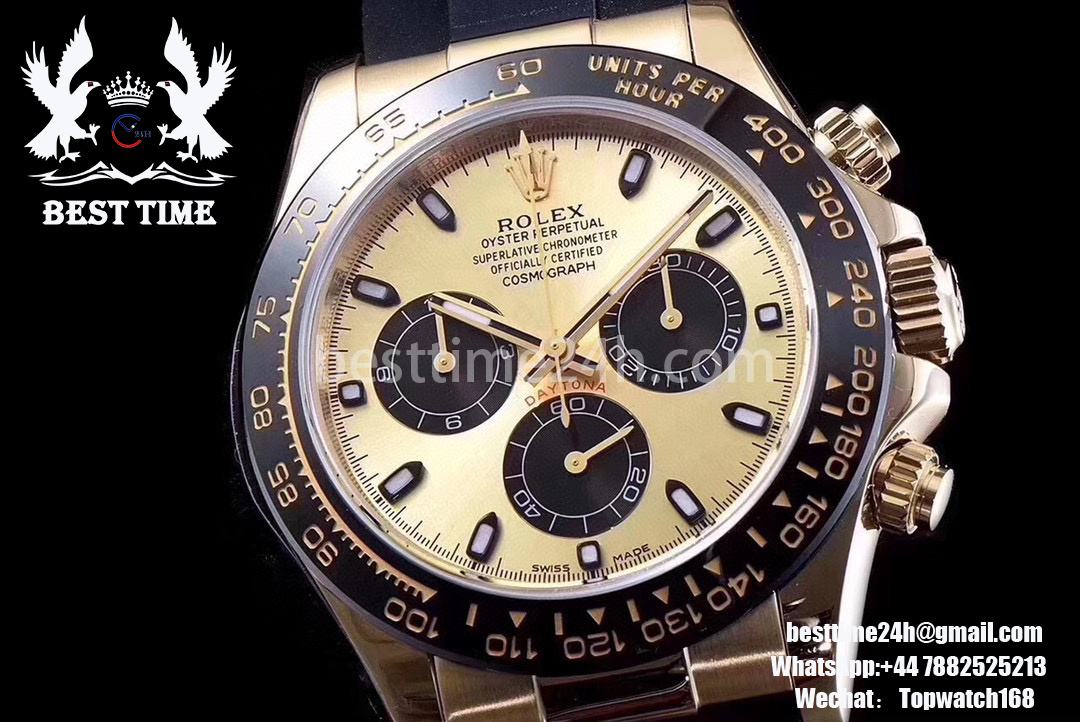 US$ 480.00 - Rolex Daytona 116518 LN YG ARF 1:1 Best Edition YG Dial on  Rubber Strap A4130 Super Clone V2 - www.besttime24h.com